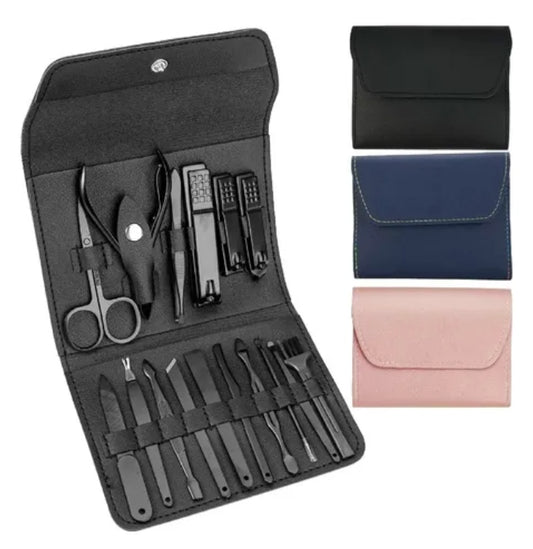 Kit de Manicura y Pedicura Profesional 16 Piezas – Estuche Portátil